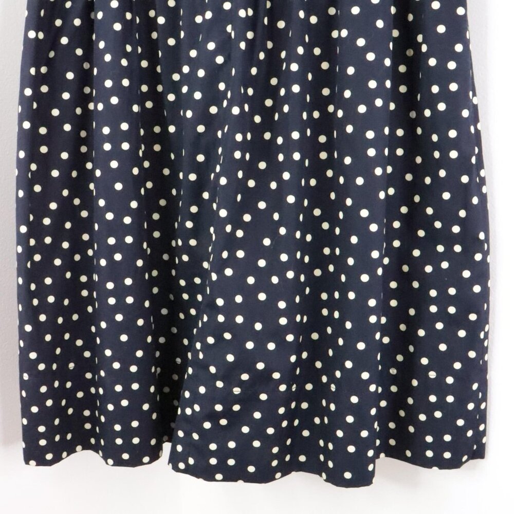 J.Crew Women's 4 Navy Blue Polka Dot High-Waist Cotton Lined A-Line Skirt - Picture 6 of 9